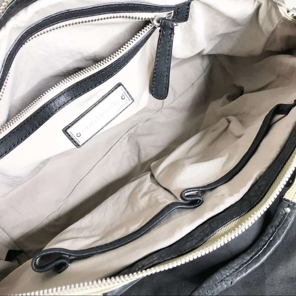 OLIVIA Harris olive green & black hobo bag